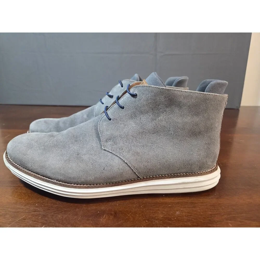 Martin Dingman Gray Suede Chukka Boots 12M Made in Brazil Casual Dress